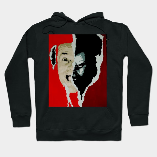 Split down the middle Hoodie by Bill's Pop Art Mart